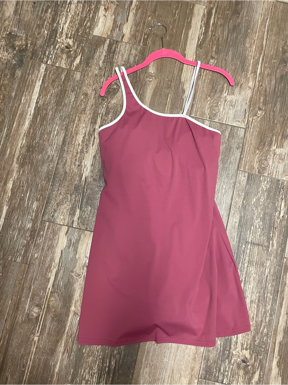 Athletic Mauve Pink One-Shoulder Slip Dress
